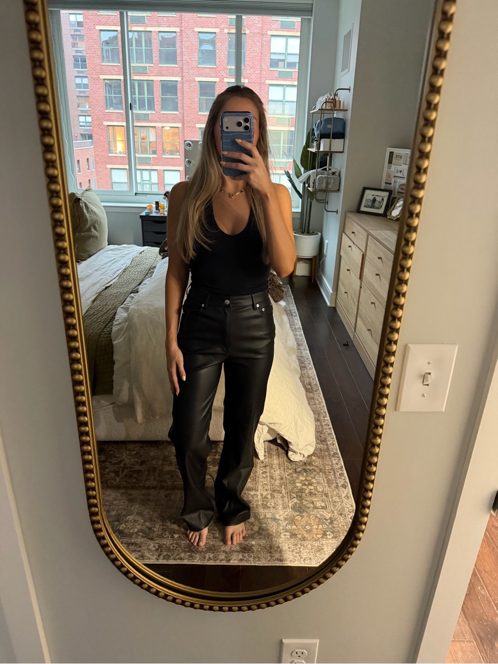 Zara Black Faux Leather Pants